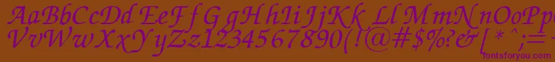 En savoir plus sur la police ZapfChanceryItalic Police ZapfChanceryItalic – polices violettes sur fond brun