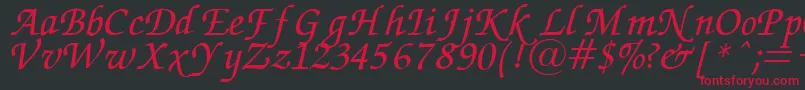 ZapfChanceryItalic Font – Red Fonts on Black Background