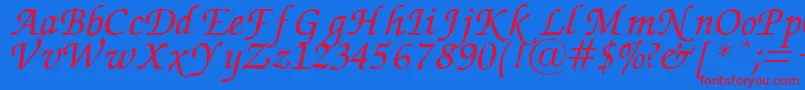 Подробнее о шрифте ZapfChanceryItalic Шрифт ZapfChanceryItalic – красные шрифты на синем фоне