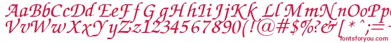 フォントZapfChanceryItalic – 赤い文字