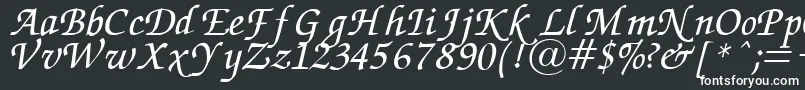 フォントZapfChanceryItalic – 黒い背景に白い文字