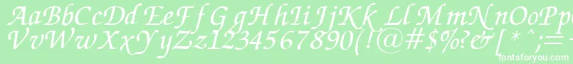 fuente ZapfChanceryItalic – Fuentes Blancas Sobre Fondo Verde