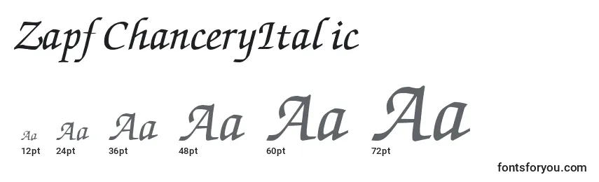 ZapfChanceryItalic Font Sizes