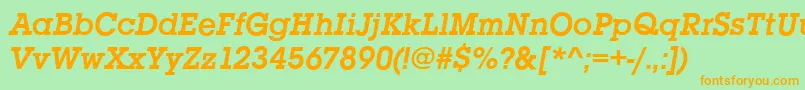 SquareserifDemiitalic Font – Orange Fonts on Green Background