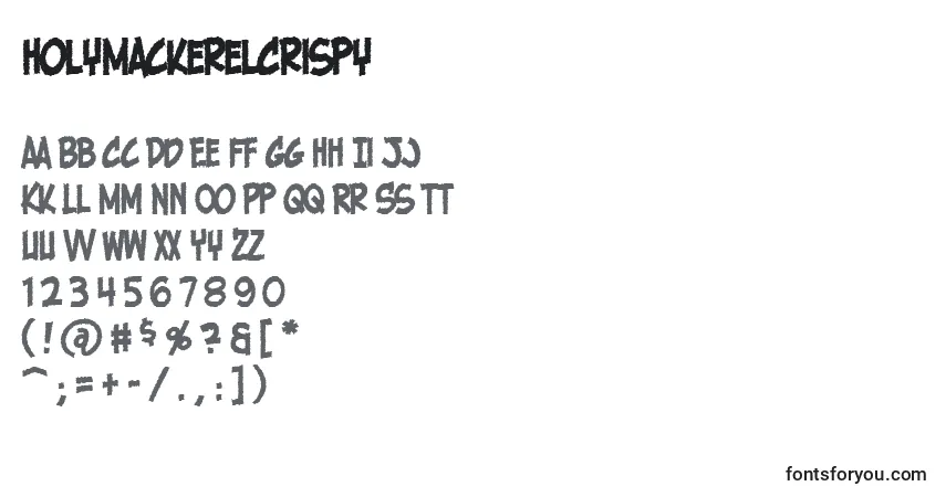 A fonte HolyMackerelCrispy – alfabeto, números, caracteres especiais