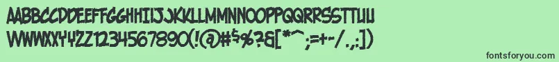 HolyMackerelCrispy Font – Black Fonts on Green Background