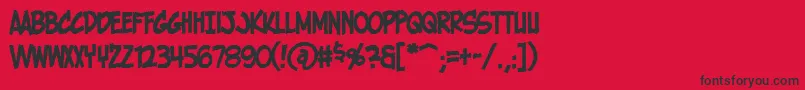 HolyMackerelCrispy Font – Black Fonts on Red Background