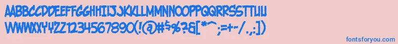 HolyMackerelCrispy Font – Blue Fonts on Pink Background