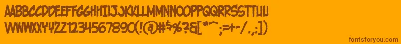 More about HolyMackerelCrispy Font HolyMackerelCrispy Font – Brown Fonts on Orange Background