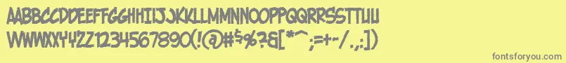 HolyMackerelCrispy Font – Gray Fonts on Yellow Background