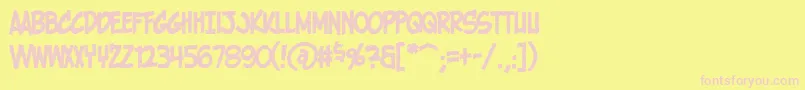 HolyMackerelCrispy Font – Pink Fonts on Yellow Background