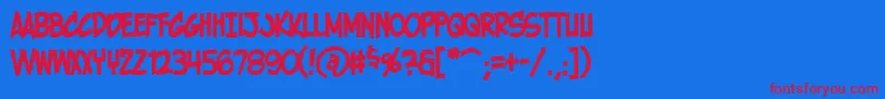 HolyMackerelCrispy Font – Red Fonts on Blue Background