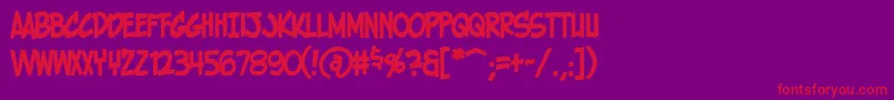 HolyMackerelCrispy Font – Red Fonts on Purple Background