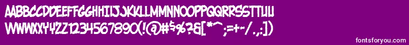 HolyMackerelCrispy Font – White Fonts on Purple Background