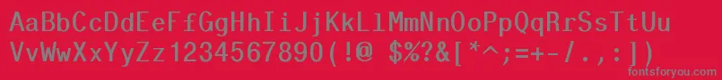 TtKpMe-Schriftart – Graue Schriften auf rotem Hintergrund