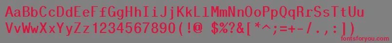 フォントTtKpMe – 赤い文字の灰色の背景