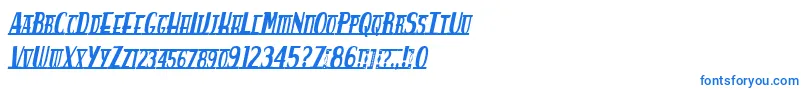 フォントSpankys Bungalow Italico – 白い背景に青い文字