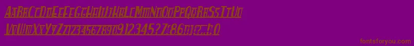 Подробнее о шрифте Spankys Bungalow Italico Шрифт Spankys Bungalow Italico – коричневые шрифты на фиолетовом фоне