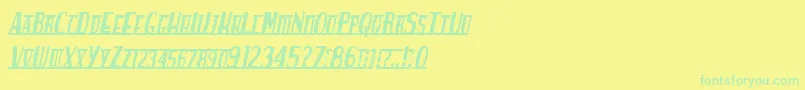 Lisätietoja Spankys Bungalow Italico-fontista Spankys Bungalow Italico-fontti – vihreät fontit keltaisella taustalla