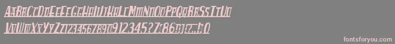 フォントSpankys Bungalow Italico – 灰色の背景にピンクのフォント