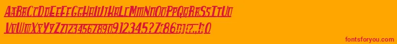 Spankys Bungalow Italico Font – Red Fonts on Orange Background