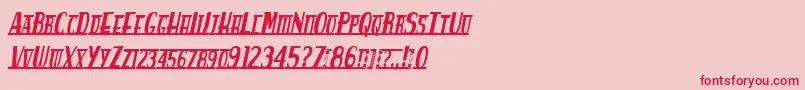 Spankys Bungalow Italico Font – Red Fonts on Pink Background
