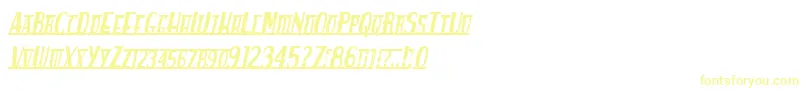 フォントSpankys Bungalow Italico – 白い背景に黄色の文字