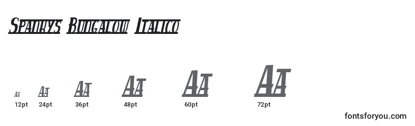 Spankys Bungalow Italico Font Sizes
