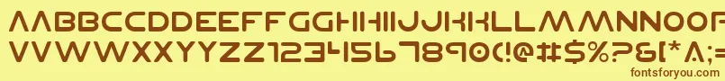 Planetnsv2 Font – Brown Fonts on Yellow Background