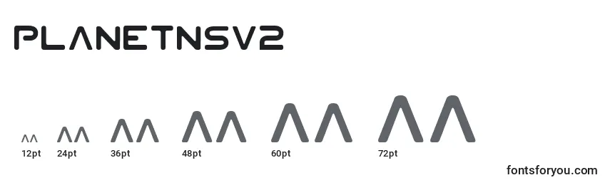 Размеры шрифта Planetnsv2