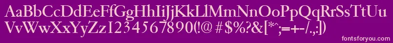 GaremondRegular Font – Pink Fonts on Purple Background