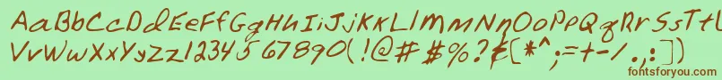 Lehn106 Font – Brown Fonts on Green Background