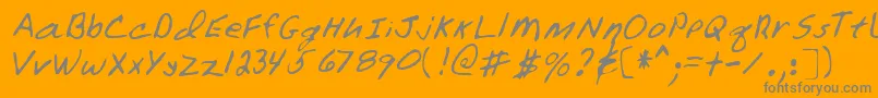 Lehn106-Schriftart – Graue Schriften auf orangefarbenem Hintergrund