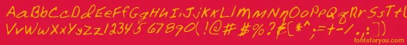 Lehn106 Font – Orange Fonts on Red Background