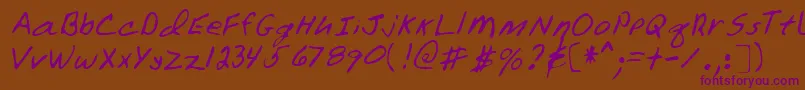 Lehn106 Font – Purple Fonts on Brown Background