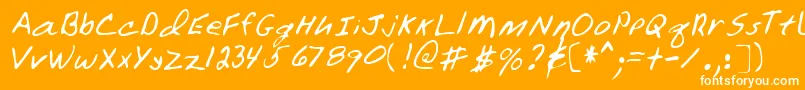 Lehn106-Schriftart – Weiße Schriften auf orangefarbenem Hintergrund