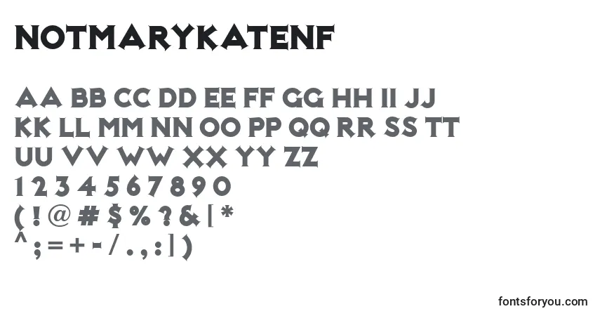 Fuente Notmarykatenf - alfabeto, números, caracteres especiales