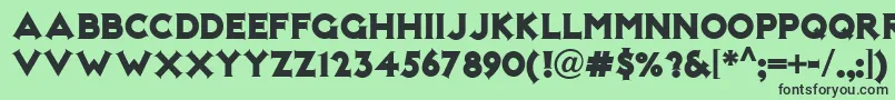 Notmarykatenf-fontti – mustat fontit vihreällä taustalla