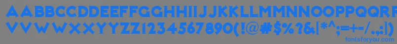 フォントNotmarykatenf – 灰色の背景に青い文字