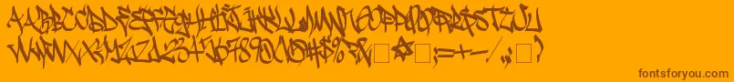 Шрифт SadocWild – коричневые шрифты на оранжевом фоне