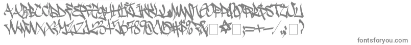 SadocWild-fontti – harmaat kirjasimet valkoisella taustalla