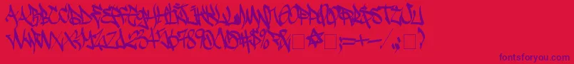 Police SadocWild – polices violettes sur fond rouge
