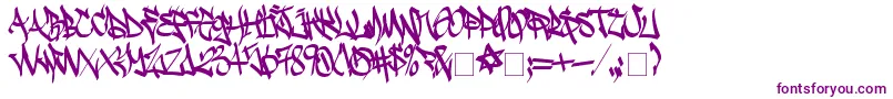 SadocWild-Schriftart – Violette Schriften auf weißem Hintergrund