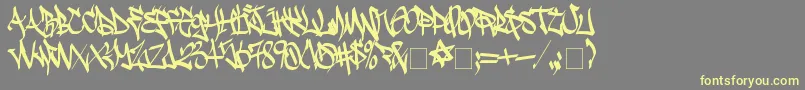 Weitere Informationen zur SadocWild-Schriftart SadocWild-Schriftart – Gelbe Schriften auf grauem Hintergrund