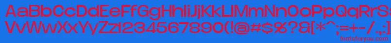 DueraExpalighPersonal Font – Red Fonts on Blue Background