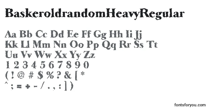 Czcionka BaskeroldrandomHeavyRegular – alfabet, cyfry, specjalne znaki