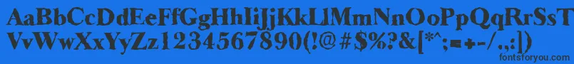 BaskeroldrandomHeavyRegular Font – Black Fonts on Blue Background