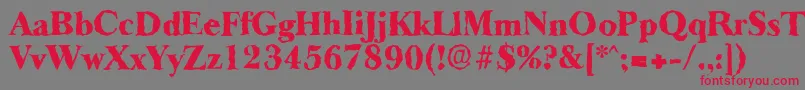 フォントBaskeroldrandomHeavyRegular – 赤い文字の灰色の背景