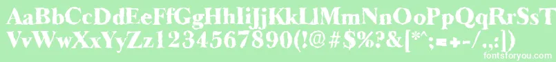 フォントBaskeroldrandomHeavyRegular – 緑の背景に白い文字