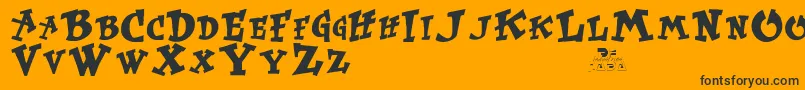 Krtrussell Font – Black Fonts on Orange Background